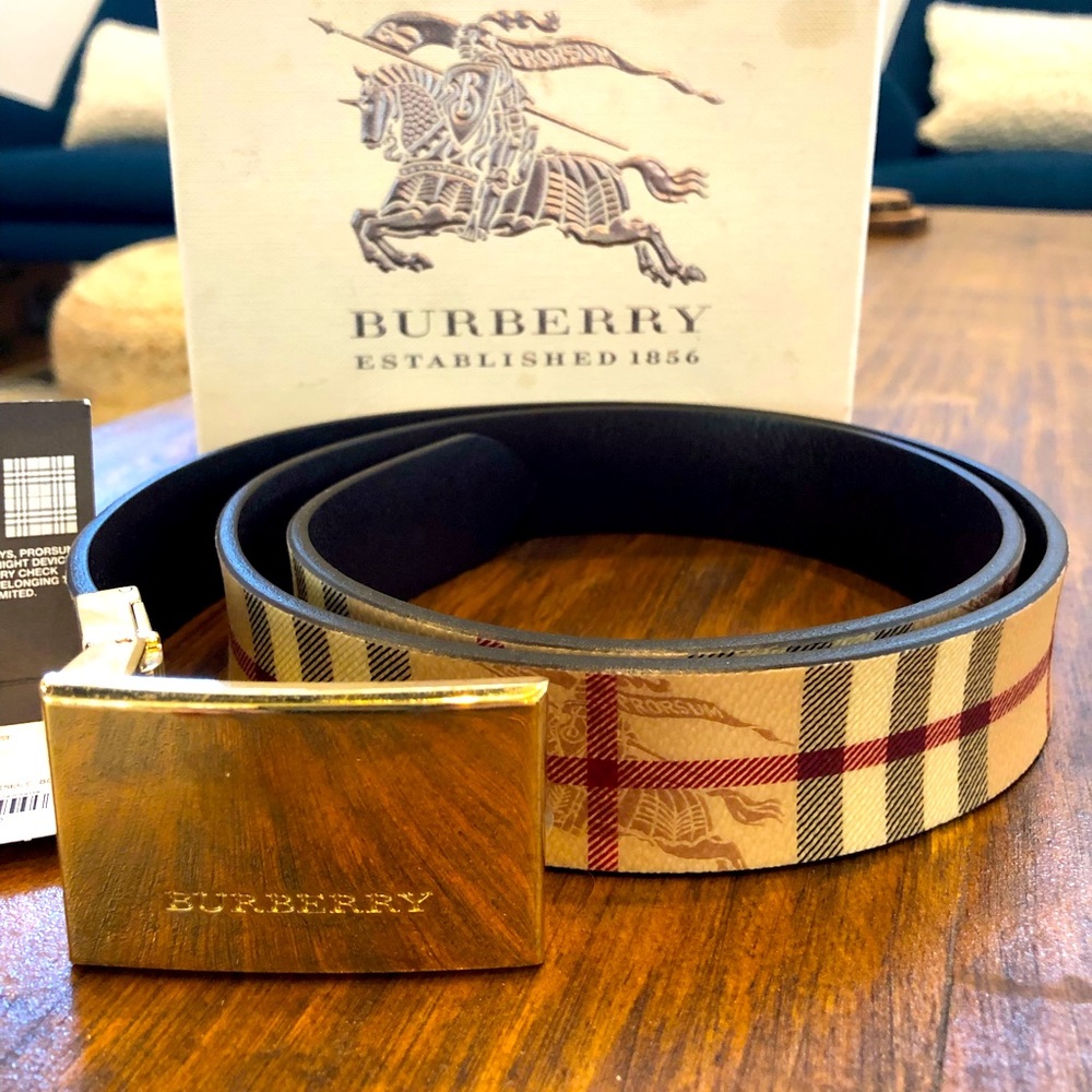 Burberry Haymarket 30MM Reversible Belt